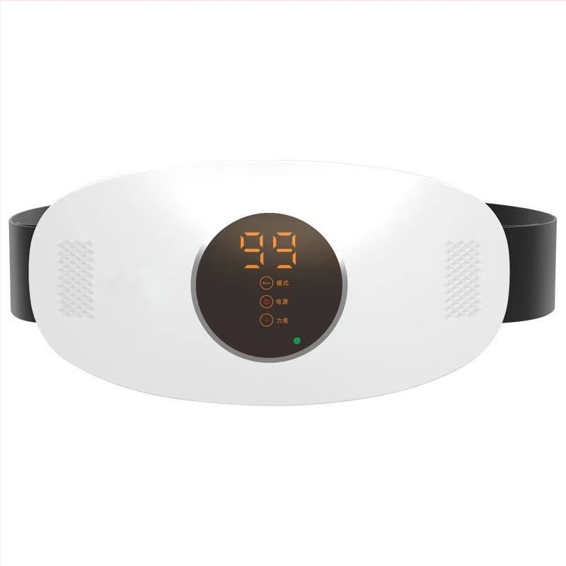 Centură de masaj pentru talie cu încălzire și vibrație, wireless, alimentare USB, control mecanic, 3 trepte, până la 4 capete de masaj