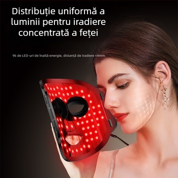 Mască facială LED pentru rejuvenare a pielii, dispozitiv portabil pentru uz casnic, fără baterie încorporată, IPX0