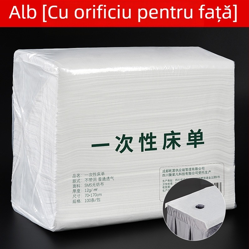 Foaie de unică folosință pentru saloane de înfrumusețare, din material nețesut, impermeabilă la apă și la ulei, îngroșată, moale și respirabilă