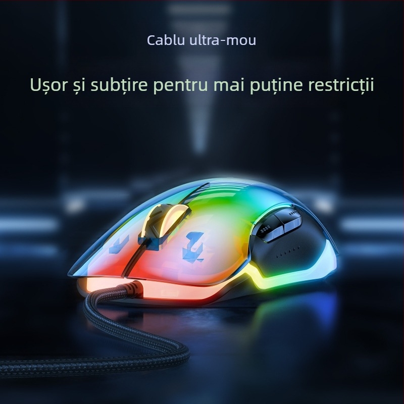 ONIKUMA mouse gaming cu fir, 12800 DPI, 7 butoane, USB, reglare rezoluție în 6 trepte, cablu de 1,6 m, design ergonomic
