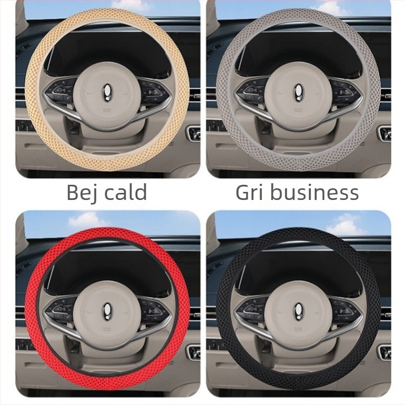 Husă de volan auto fără inel interior, Ice Silk respirabil, antiderapant, potrivire universală, pentru toate anotimpurile.