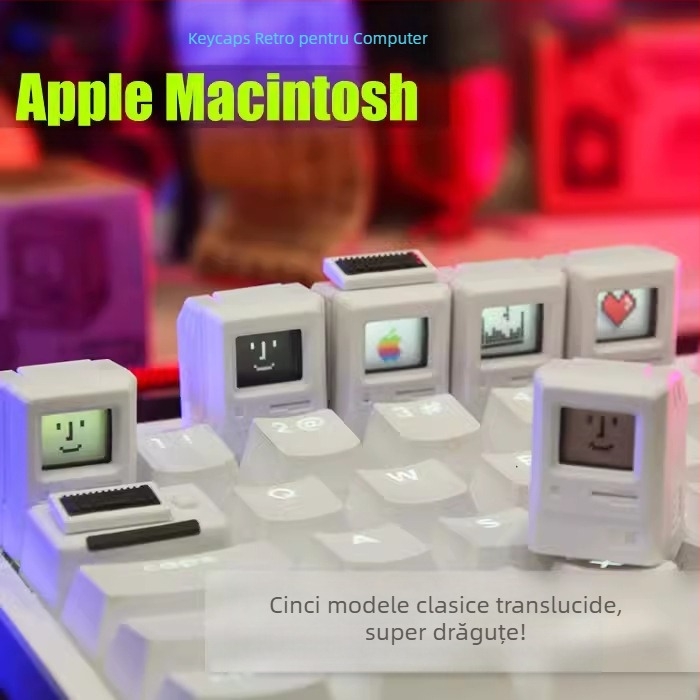 Capace de taste transparente în stil Macintosh, retro, pentru tastatură mecanică