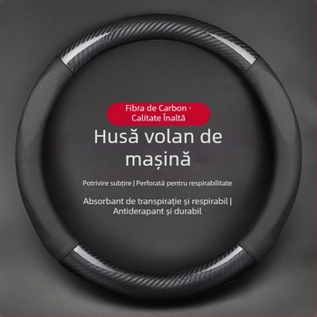 Husă de volan ultra-subțire, Antiderapant tip D, Absorbantă la transpirație, Universală pentru toate anotimpurile, Suprafață din fibre sintetice