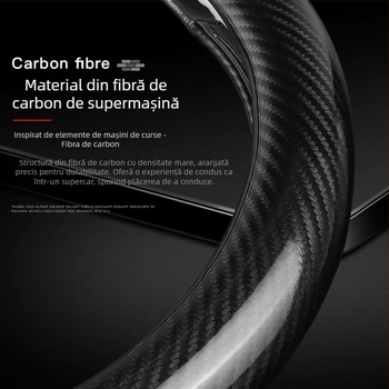 Husă de volan ultra-subțire, Antiderapant tip D, Absorbantă la transpirație, Universală pentru toate anotimpurile, Suprafață din fibre sintetice