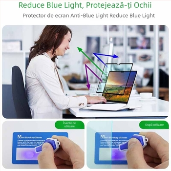 Film magnetic anti-lumină albastră pentru MacBook Pro, finisaj mat anti-reflexie, PET în trei straturi, tratament de suprafață, compatibil cu MacBook Pro