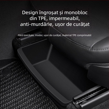 Cutie de depozitare sub banchetă pentru Tesla Model Y — organizator din plastic impermeabil pentru partea inferioară a scaunului