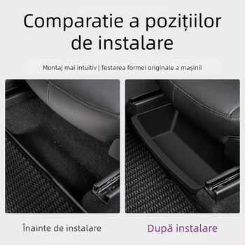 Cutie de depozitare sub banchetă pentru Tesla Model Y — organizator din plastic impermeabil pentru partea inferioară a scaunului