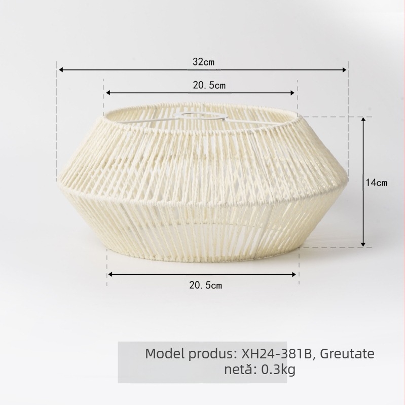 Abajur suspendat din hârtie, model XH24-381, material: hârtie, grosime 5 mm, potrivit pentru dormitor, vestibul, restaurant, bar, cafenea și hotel.