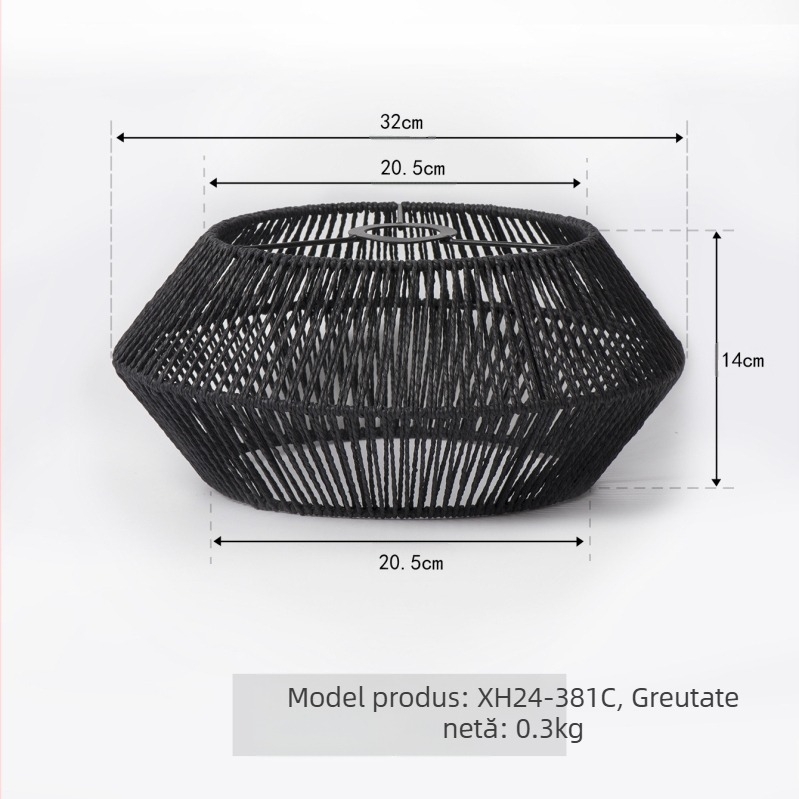 Abajur suspendat din hârtie, model XH24-381, material: hârtie, grosime 5 mm, potrivit pentru dormitor, vestibul, restaurant, bar, cafenea și hotel.