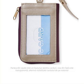 Portofel din piele pentru monede, imprimeu animal, stil urban simplu, potrivit pentru ambele sexe, căptușeală poliester