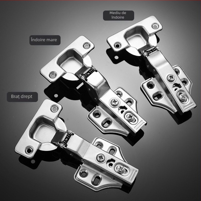 Balama cu amortizare în două etape pentru ușile de dulap și garderobă, Baosteel hemp fabric, finisaj electroplacat