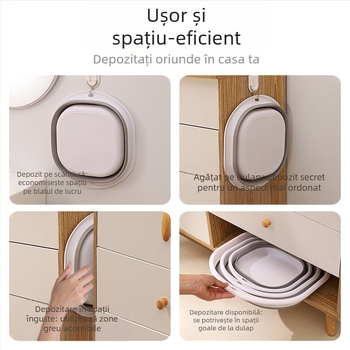 Lighean pliabil din PP, portabil, multifuncțional, 520 g, 50 bucăți în ambalaj, lansat în toamna 2017