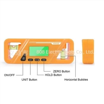 Solid inclinometru digital cu nivel, protractor și unghiometru – riglă orizontală