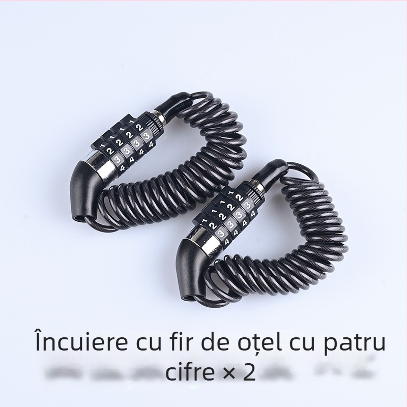 Lock Your Love L09 Lacăt pentru cască cu cablu de oțel pentru motociclete și biciclete – 64 g, cablu din oțel + plastic industrial, încuietoare telescopică