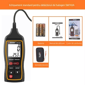 Detector de gaze halogene SW-743A pentru detectarea scurgerilor în sistemele de aer condiționat și freon – interval 0-10000 ppm, precizie 1 ppm