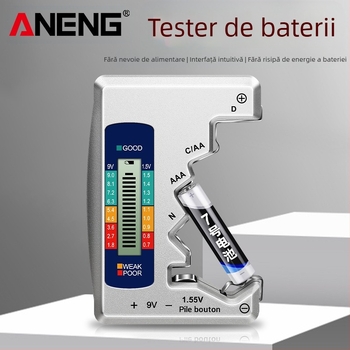 ANENG tester de baterii în format card, cu afișaj LCD pentru tensiune