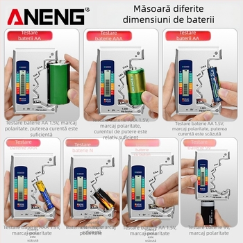 ANENG tester de baterii în format card, cu afișaj LCD pentru tensiune