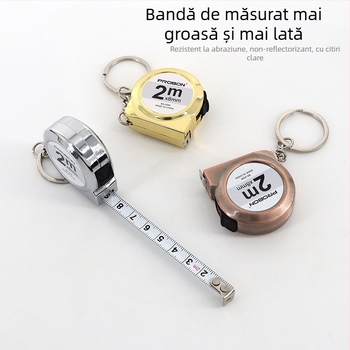 Ruletă metalică în formă de melc, cu breloc și pandantiv pentru mașină — Black Stone, lățimea benzii 8 mm