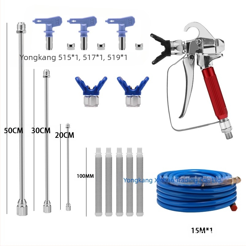 Hanxuan kit de pulverizare fără aer, cu presiune înaltă — oțel inoxidabil, prelungitor duză, duză de pulverizare, conductă de înaltă presiune