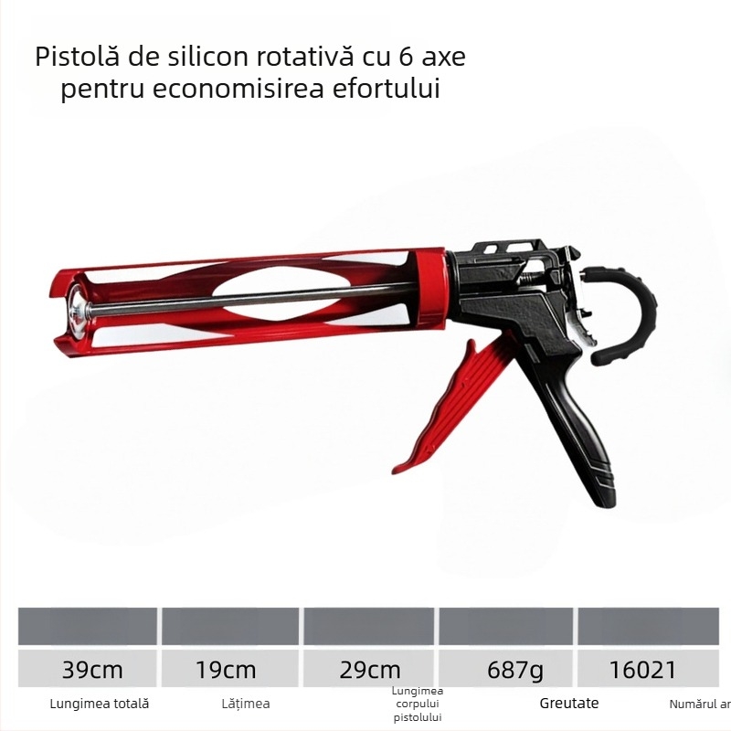 Pistol de etanșare, corp din aliaj de aluminiu, greutate 0,7 kg, seria pistol de etanșare