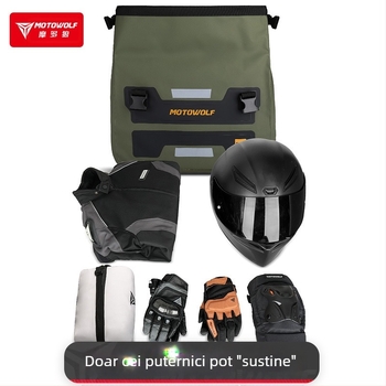 Geantă laterală pentru motocicletă, impermeabilă, cu eliberare rapidă, capacitate mare, stil Knight Pack, material 500D PVC, Mordo Wolf/MOTOWOLF