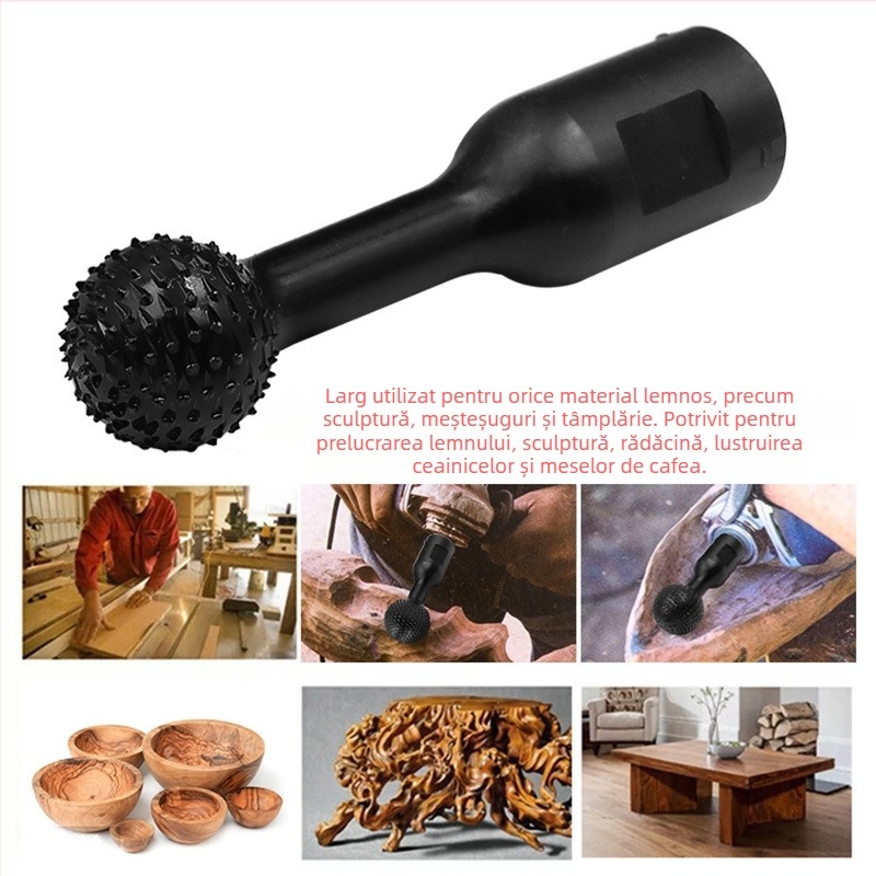 Cap de freză pentru polizor unghiular, cap sferic pentru gravură în lemn — Brand Xing Weiqiang, Model 202210071657, Material: oțel carbon