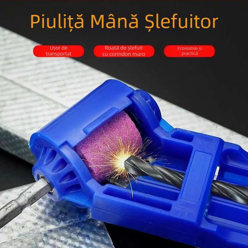 Unealtă portabilă de șlefuire pentru bormașină, cap cilindric, corp din ABS metal, modelul 25×25, aplicație: cap de șlefuire