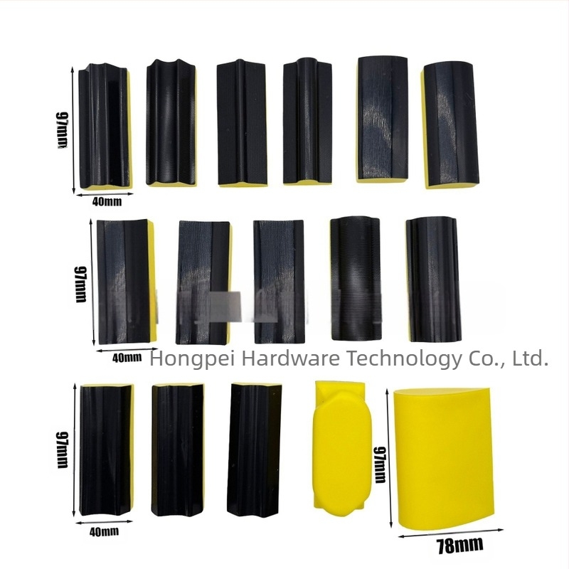 Set de 16 blocuri de șlefuire/polizare manuală din fibră de nailon pentru lustruire pe suprafețe din lemn, metal și automobile