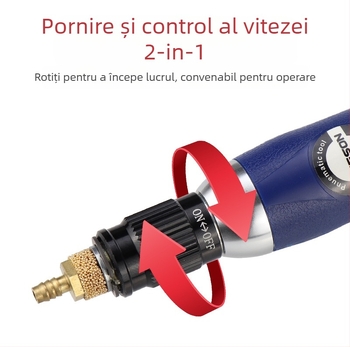 Mașină pneumatică de polisare a matrițelor cu fișier ultrasonic, șlefuire reciprocă, 35000 rpm, intrare aer 1/4", 6 bar, 0,5 kg