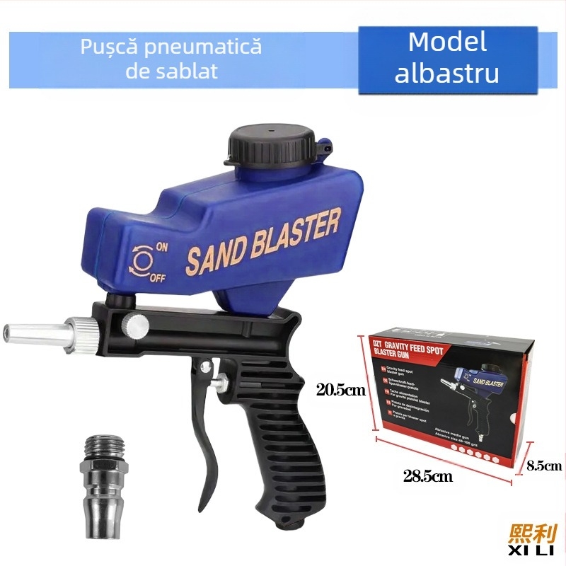 Tun pneumatic de sablare, portabil, proiectare compactă pentru îndepărtarea ruginei