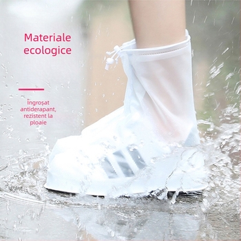 Ghete de ploaie unisex, impermeabile, antiderapante, groase și rezistente la uzură, înalte, PVC/Silicone