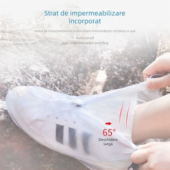 Ghete de ploaie unisex, impermeabile, antiderapante, groase și rezistente la uzură, înalte, PVC/Silicone