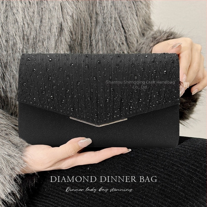 Geantă clutch Shengqing – material împletit, stil Clamshell, formă orizontală pătrată, închidere cu capac, căptușeală din poliester, pentru uz zilnic, toamnă 2023