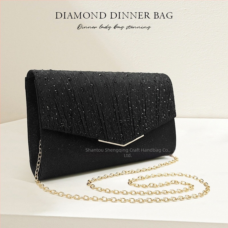 Geantă clutch Shengqing – material împletit, stil Clamshell, formă orizontală pătrată, închidere cu capac, căptușeală din poliester, pentru uz zilnic, toamnă 2023