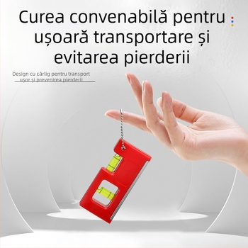 Nivel magnetic mini cu lanț de agățare și bulă de nivel pentru întreținere casnică (Magnet; Lanț de agățare; Bulă de nivel)
