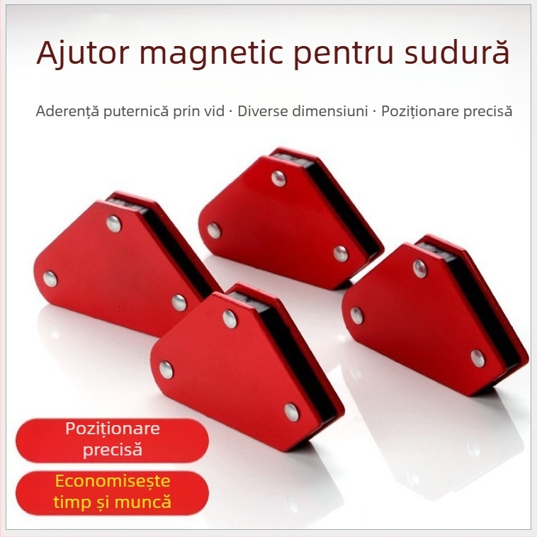 Mini localizator magnetic pentru sudură, set de 4 piese, cu unghi fix magnetic, forță de tracțiune 9 lb, Yili Hardware