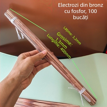 Electrod de sudură din cupru și aliaje de cupru, material cupru cu fosfor, curent de sudură 220 A, temperatură de lucru 100°C, potrivit pentru frigidere