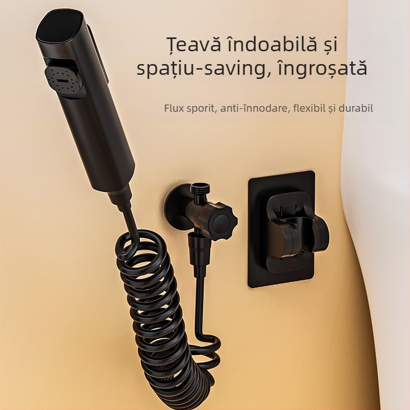 Suport din oțel inoxidabil pentru pistolul de spălat al toaletei – montaj în perete, fără găuri, cârlig de agățare, diametru gaură 4 mm, model J-WYJ, presiune de lucru 1 MPa