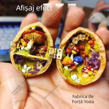 Balama din cupru pentru cabană din nuc – accesorii din piatră-plastic, pliabile