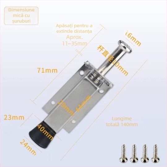 Fixator pentru uși, din oțel inoxidabil, model 2012, montare pe podea, finisaj wire-drawing, control automat