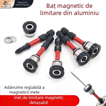 Cap de poziționare pentru gips-carton, reglabil, cu inel magnetic, din oțel S2, pentru șuruburi Philips în tâmplărie