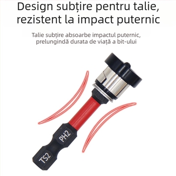 Cap de poziționare pentru gips-carton, reglabil, cu inel magnetic, din oțel S2, pentru șuruburi Philips în tâmplărie