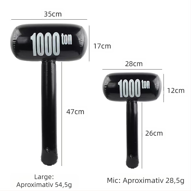 Ciocan gonflabil pentru copii, material PVC, jucărie din plastic, potrivit pentru copii 4–6 ani, ambalaj Opp bag