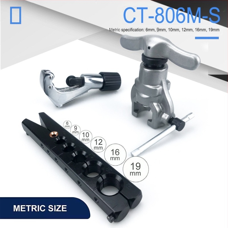 CT-806A-S Expander excentric pentru țevi, cu 6 găuri, set de 3 piese, unealtă pentru flaringul țevilor din cupru