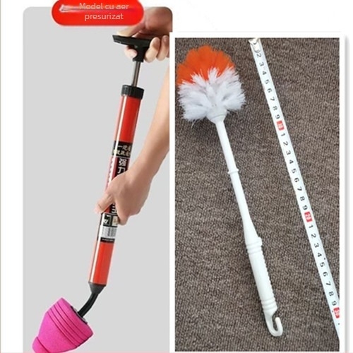 Unealtă de aspirație pentru WC cu funcționare pneumatică, construcție din PVC, pentru canalizări casnice