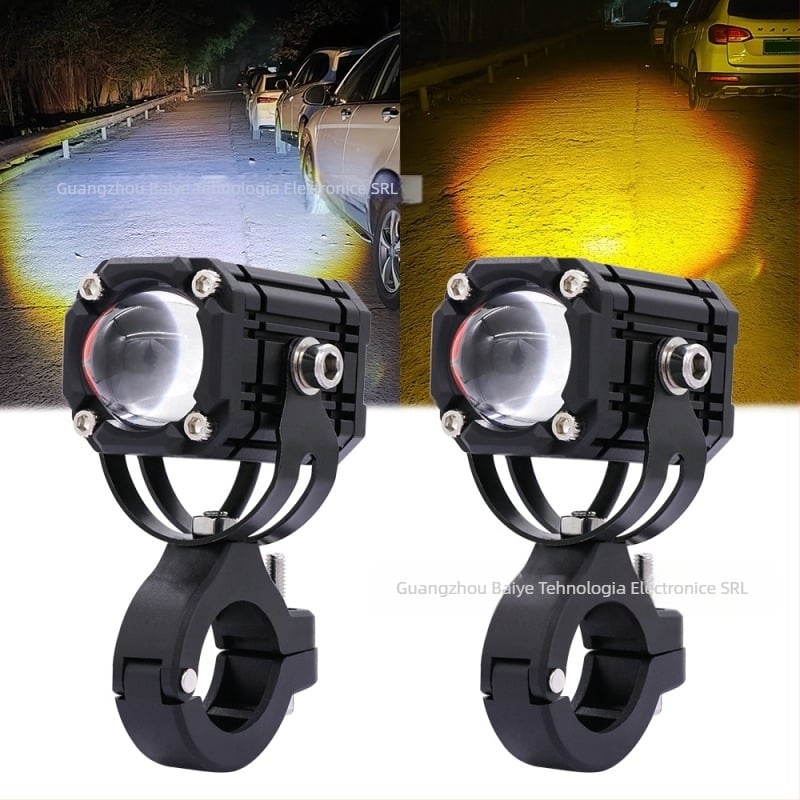 Spot LED motociclet Devil Eye - Carcasă din aluminiu+PC, 30W, 9-80V, 5000LM