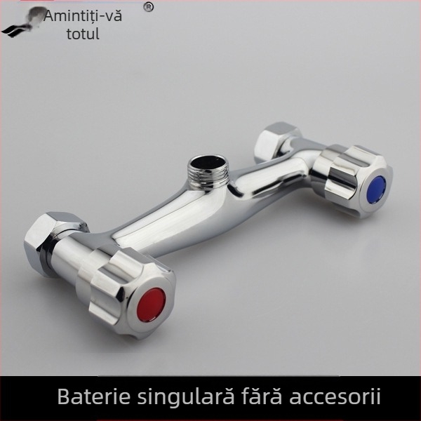 Amestecător în perete cu control dublu pentru apă caldă și rece, cu corp din cupru, instalare ascunsă — Model QJD-XBD; presiune de lucru 0,6 MPa; temperatura apei calde până la 90°C.