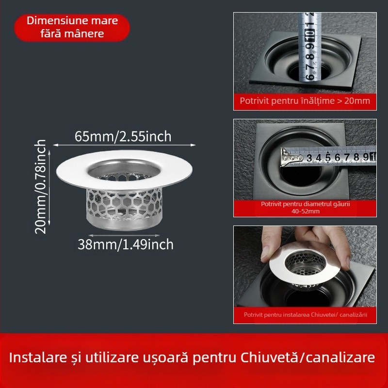 Rongfeng MPGLW-06 304 oțel inoxidabil, filtru pentru drenaj chiuvetă, tip drop-down, filtrare
