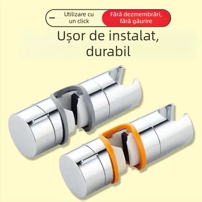 Șezut de duș din oțel inoxidabil cu manșon glisant și bază cu tijă de ridicare