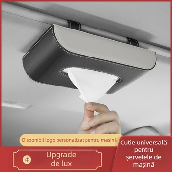 Cutie de șervețele din piele pentru mașină, agățată de oglinda de soare sau de plafon, accesoriu interior auto, personalizabil, origine Guangzhou